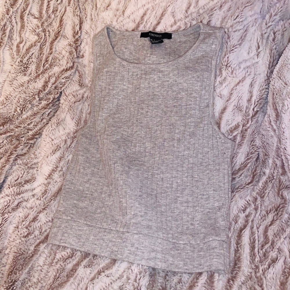 Gray cropped top